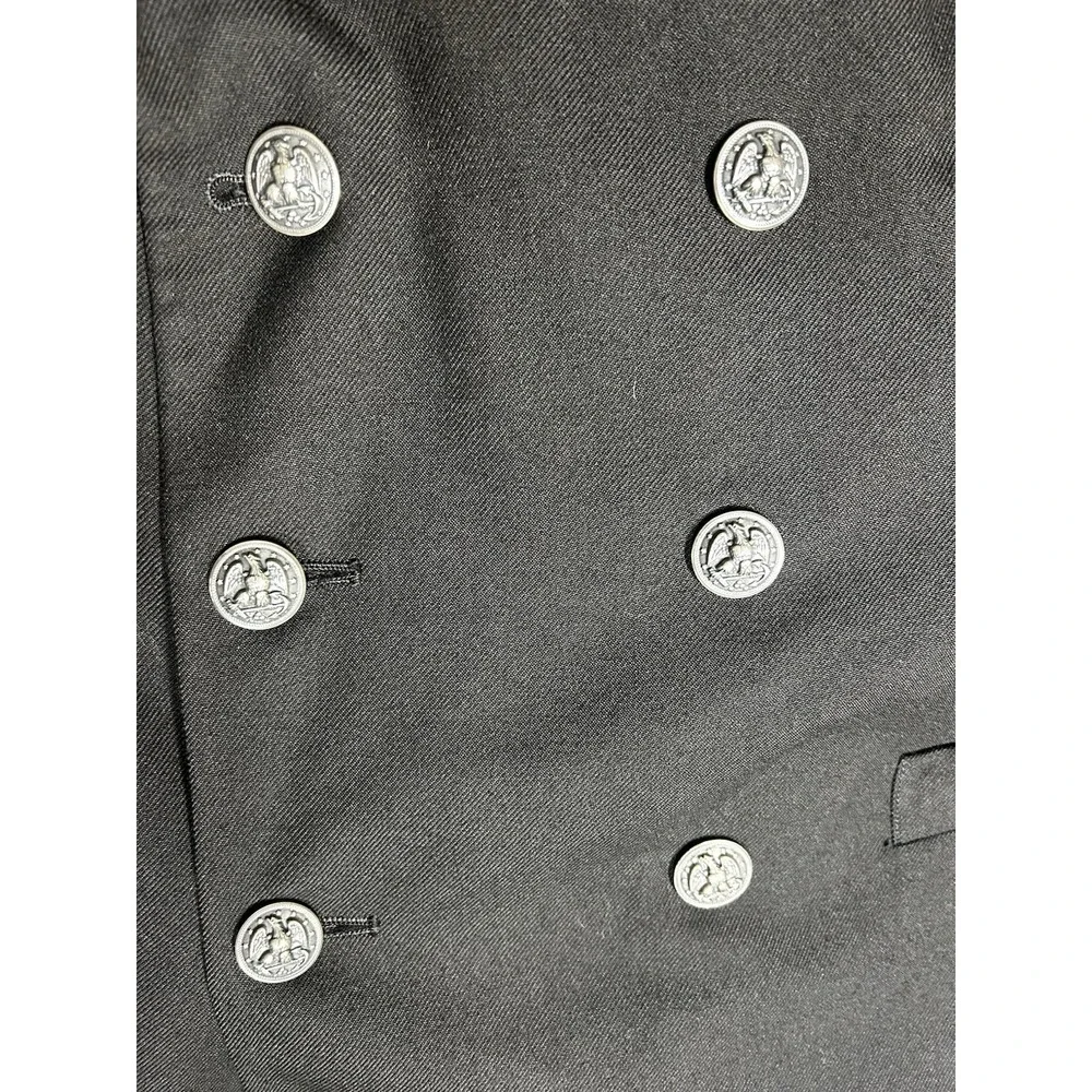 Vtg‎ 70s US Navy Bridge Coat 40R NWT Wool Midnight Blue Officer Peacoat Overcoat